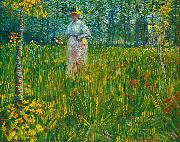 Vincent Van Gogh Femme dans un jardin Spain oil painting artist